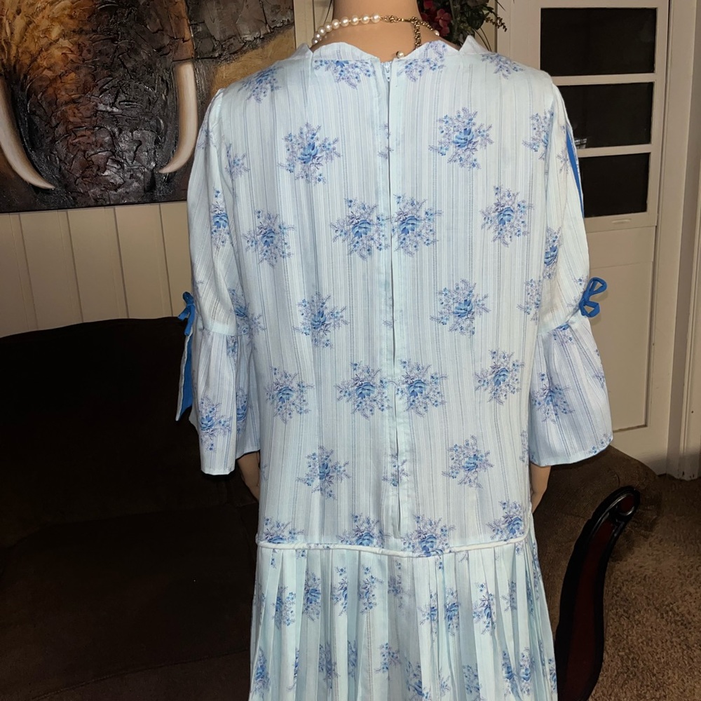 Katerina Originals ~ 2 X-Large ~ Vintage (70’s) ~ Blue Floral ~ Boho Maxi Dress - Picture 15 of 16